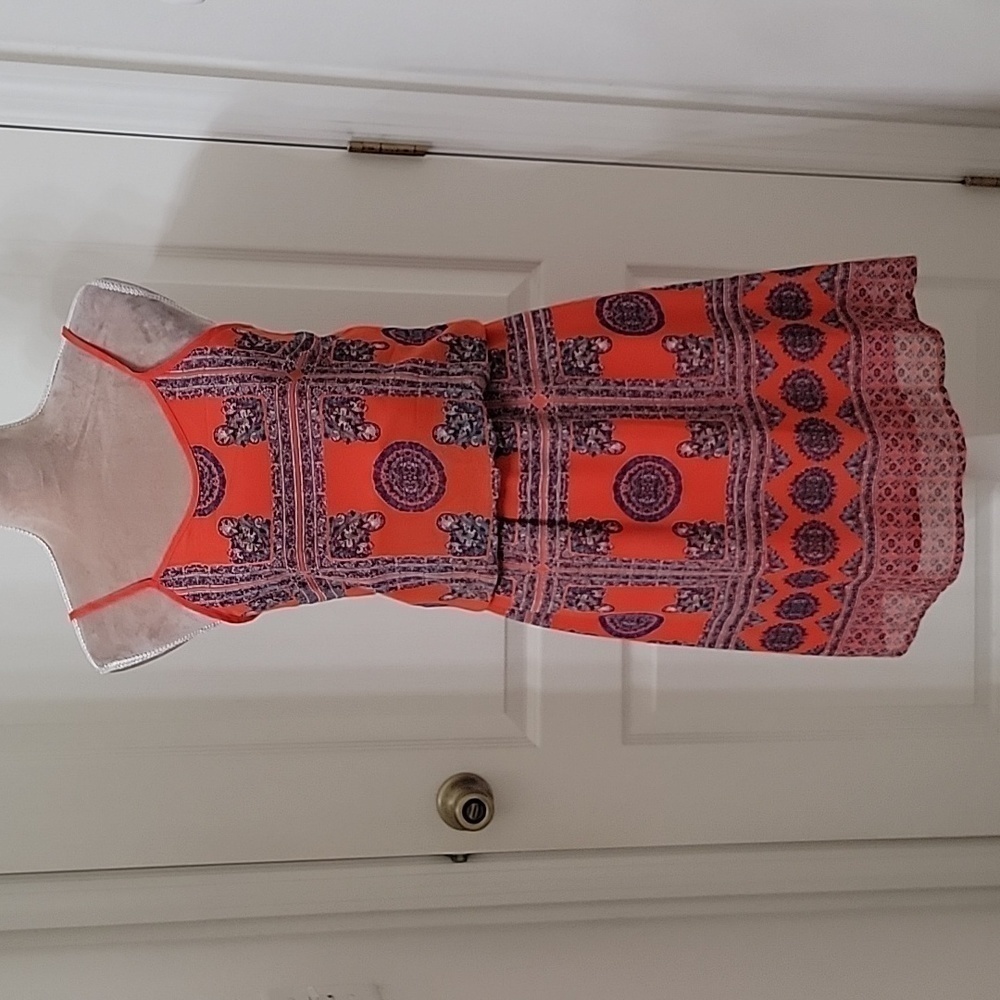 Pixley Mavis Dress, Size S, Spaghetti Strap, Lined, Orange/Multi-Color, NWT?